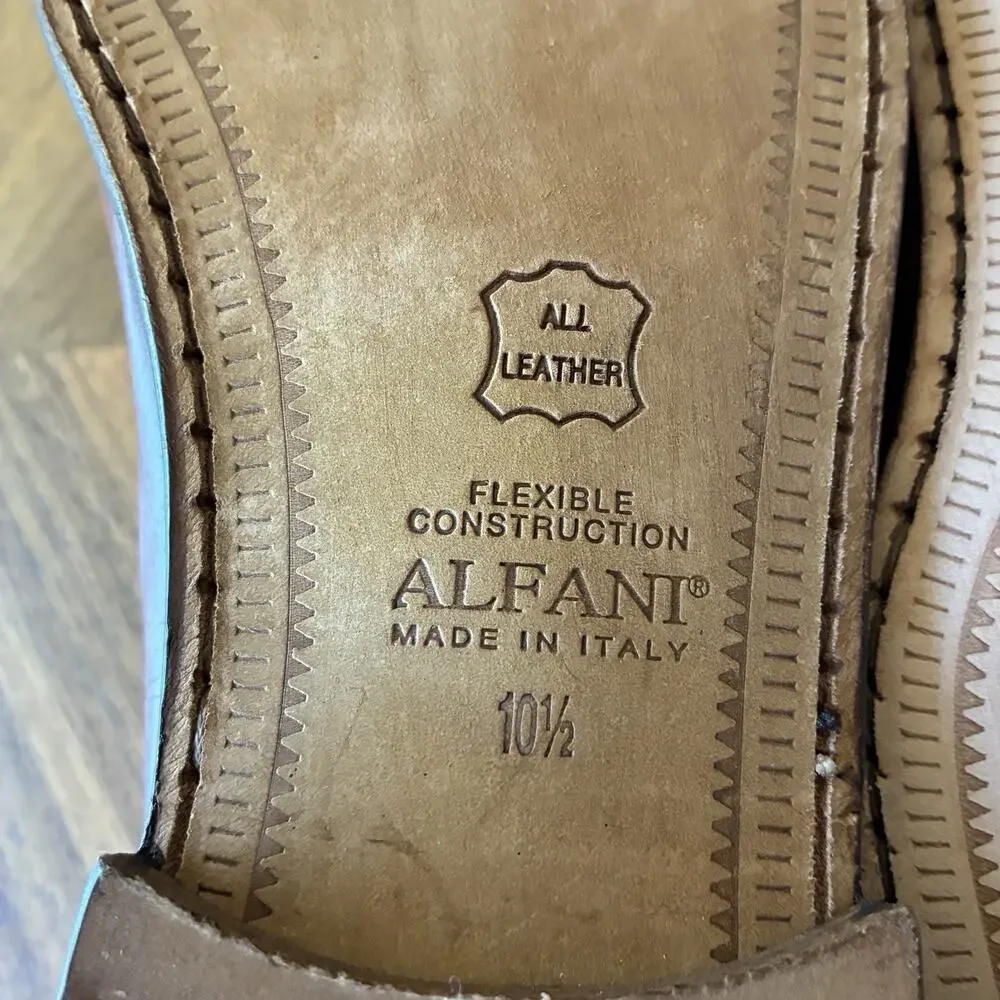 Alfani Men's Dress Shoes Basketweave Hand Woven Slip-On Loafers Brown Size 10 ½
